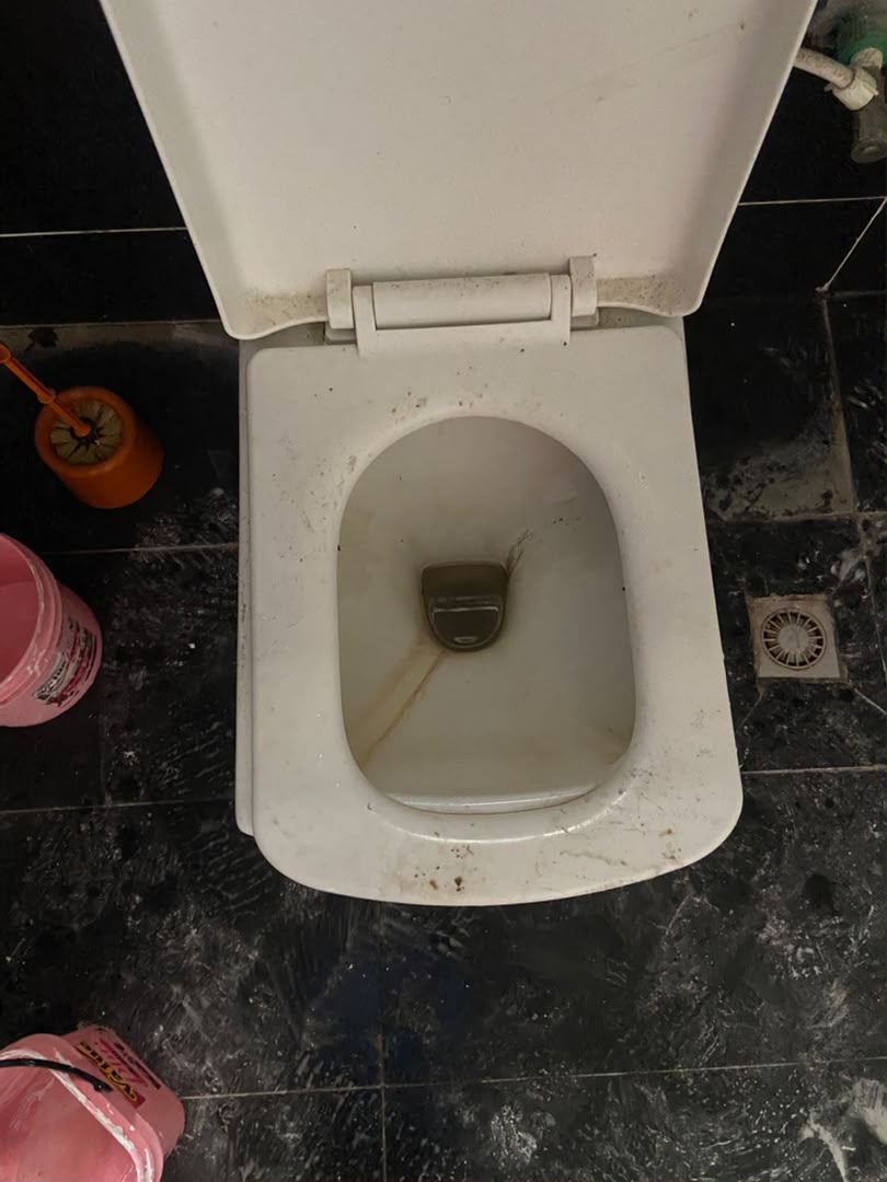 toilet before deep cleaning and sanitation in Lagos