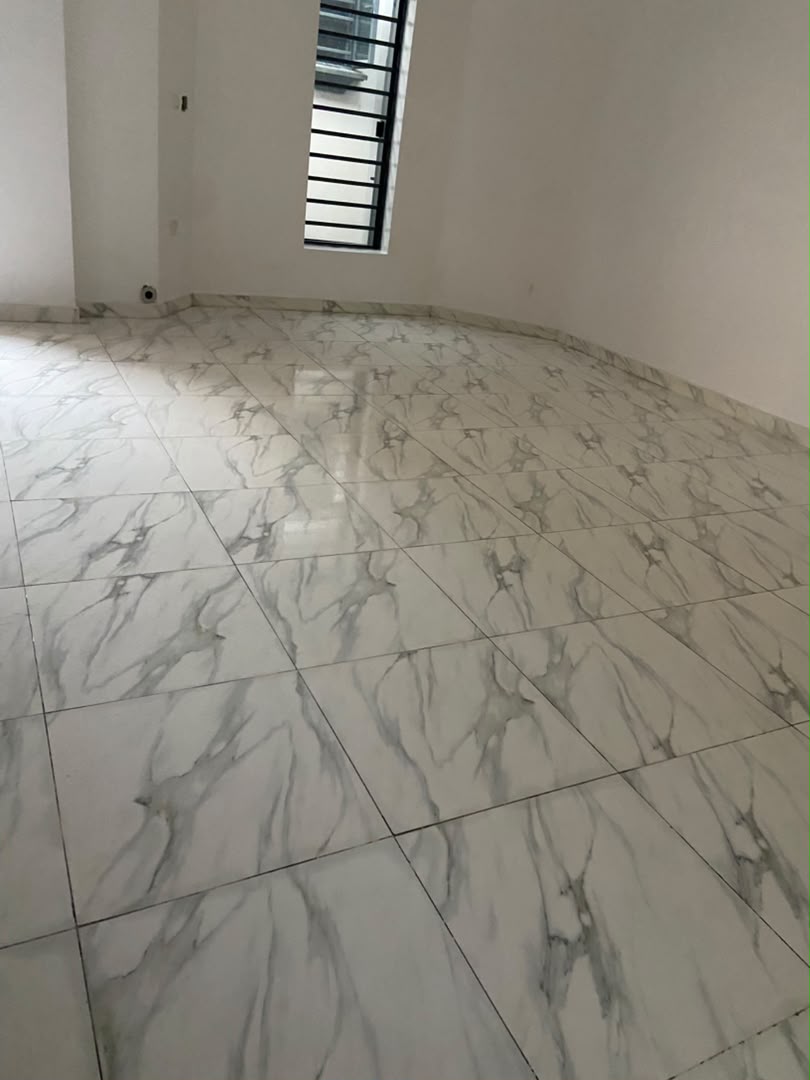 polished marble floor after post-construction cleaning in Lagos